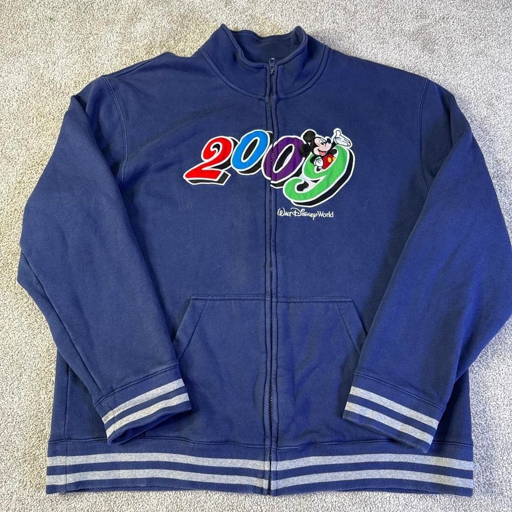 Vintage 2009 Disney Mickey Mouse Zip Up Jacket XL Graphic Jacket